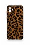 Samsung A04 Compatible Dark Leopard Leather Patterned Silicone Case - 3