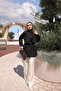 Black Windbreaker Detailed Waist Tie Shirt - 3