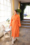 Orange Belted Oversize Tunic with Pockets - 2