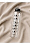 Glass Flask with Black Plastic Lid – Transparent Glass Beverage Bottle 1 L