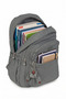 Unisex Gray Waterproof Crinkle Fabric Backpack School Bag Travel Laptop Bag - 4
