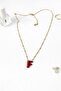 Letter F Red Enamel Gold Letter Necklace
