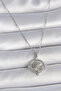 316L Steel Silver Color Chain Zircon Stone Compass Model Women's Necklace