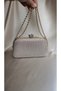 Women's Rose Gold Sand Color Twisted Chain Portfolio Special Occasion Wedding Engagement Clutch Evening Dress Bag - 3