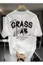 Oversized Printed Men's T-Shirt - 100% Cotton Round Neck Short Sleeve Casual Streetwear Tee