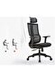 Modern Mesh High Back Office Chair with Adjustable Headrest and Armrests – Ergonomic Design – 3-Position Lock – Steel Chrome Base – Ideal for Office and Home - 8