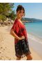 Cotton Batik Pareo Style – Cotton Beach Dress with Loose Cut, Tassel Detail, Summer Pareo - 2