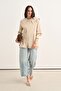 Women's Shawl Collar Shirt Beige