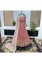 Pink Faux Georgette Gown Set - HRT4291 | Pink-Size:L-40-Inches