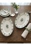 2-Piece Green 25 cm Porcelain Premium Kayik Presentation Service Set