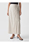 Lcwaikiki Classic Beige Wrap Cut Skirt with Elastic Waist - 2