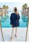 Women's Hijab Tunic with Cape Detail and Tieable Waist - 3