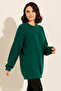 Self-Patterned Knitwear Tunic R4444 Emerald Green - 3