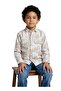 Boys Beige Printed Pocket Shirt - 4