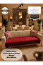 100% Cotton Linen Ruffled Sofa Cover Velora Series, Bed Runner, Decorative, Modern Design, Non-Slip, Dust-Repellent, Anti-Pilling, 90X200 cm - 4