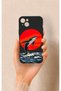 Red Sun Whale Pattern Silicone Case Compatible with iPhone 14 Plus/15 Plus
