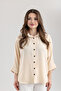 Women's Linen Bat Sleeve Shirt - 3