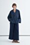 Women's Organic Cotton Striped Cape Blouse Dark Navy Blue