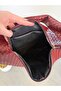 Women's Burgundy Premium Knitted Patterned Large Size Shoulder Bag with Large Internal Volume, Daily Hand and Shoulder Bag - 5
