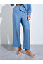 Blue Relaxed Shirt and Straight Leg Pants Modest Set - 5