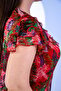 Women's Plus Size Flounce Chiffon Dress Red - 4