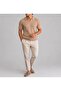 Beige Polo V-Neck Short Sleeve Men's T-Shirt - 2