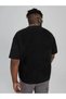 Men's Black Vertical Printed Oversize T-Shirt - 3