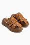 Venita Genuine Leather Tan High-Sole Women's Slippers - 3