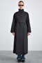 High Collar Oversize Water Repellent Trench Coat Black 6874