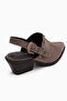 Tima Genuine Leather Mink Heeled Women's Sandals - 6