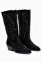 Neira Genuine Leather Black Summer Western Women's Boots - 3