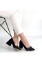 Rewin Black Glittery Leather Heeled Shoes - 4