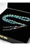 Premium Boxed Turquoise Gold Particles Prayer Beads - Special Design Gift with Silver Color Tassels, Luxurious Prayer Beads - 3