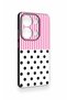 Redmi Note 13 Pro 4g Compatible Pink Striped Polka Dot Patterned Silicone Case - 3