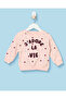 Infant Girls Pale Pink Terry Embroidered Sweatshirt