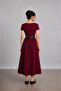 Women's Belted Short Sleeve Long Poplin Dress - Sevde Ugur - 2