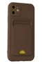 Spt-Gld iPhone 11 Case Kelvin Silicone with Business Card Holder (161933) - Brown - 2