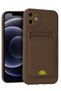 Spt-Gld iPhone 11 Case Kelvin Silicone with Business Card Holder (161933) - Brown