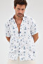 Men's Muslin Shirt - Tropical Patterned Shirt - 4160 - 5
