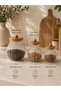 Set of 3 Borosilicate Glass Jars with Bamboo Lids - Striped Grain and Legume Storage Container Dr 51-53-55 - 2