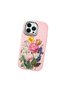 iPhone 12 Pro Compatible Case with Camera Protection Pink Silicone Couple Phone Case with Floral Pattern - 3