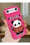 Tecno Spark Slim Compatible Case Camera Protector Red Silicone Couple Phone Case Panda Pattern