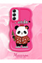 Samsung Galaxy A14 5g Compatible Case Camera Protector Red Silicone Couple Phone Case Panda Pattern - 2