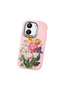 Redmi 13C Compatible Case Camera Protector Pink Silicone Couple Phone Case with Floral Pattern - 3