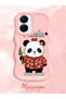 Vivo Y16 Compatible Case Camera Protective Pink Silicone Couple Phone Case Panda Pattern - 2