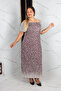 Plus Size Off-The-Shoulder Polka Dot Maxi Dress - 3