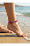 Natural Stone Pink Agate Silver Color Hematite Stone Women's Anklet - 2
