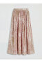 Original Elastic Waist Patterned Flared Skirt - 6