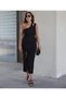 Women's zero sleeve single shoulder drop detail janjan crepe dress - 5