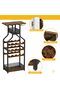 Rustic Freestanding Metal Wine Rack Table – Multi-Functional Bottle & Glass Holder Stand with Wood Countertop, Storage Shelves – Perfect for Home, Kitchen, Dining, Living Room – Compact Design - 3